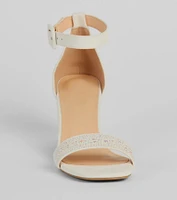 Posh Steps Faux Pearl Low Block Heels