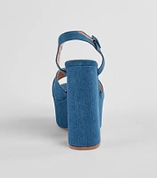 Carpe Denim Platform Block Heels