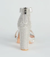 Oh My Shine Rhinestone Block Heels