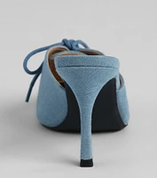 The Real Showstopper Denim Stiletto Pumps