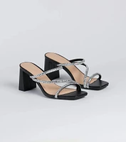 Step Out Sparkle Rhinestone Low-Heel Mules