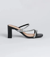 Step Out Sparkle Rhinestone Low-Heel Mules