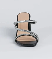 Step Out Sparkle Rhinestone Low-Heel Mules