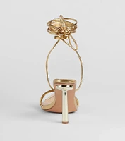 Laced Up Sleek Style Strappy Stiletto Heels