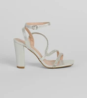 Glam On The Line Rhinestone Block Heels