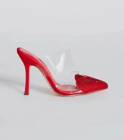 Glam Cutie Rhinestone Heart Stiletto Pumps