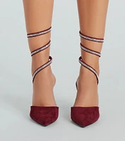 Glamorous Upgrade Rhinestone Spiral Stiletto Pumps