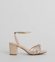 Prettiest Of All Rhinestone Metallic Block Heels