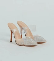 Glam Cutie Rhinestone Heart Stiletto Pumps