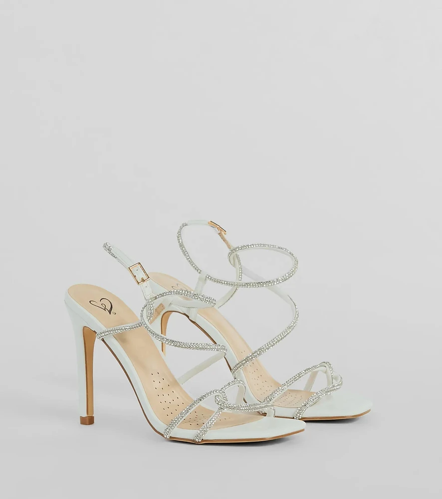 Bold Luxe Rhinestone Strappy Stiletto Heels