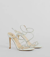 Bold Luxe Rhinestone Strappy Stiletto Heels