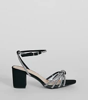 Dancing Shoes Rhinestone Short Block Heels