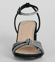 Dancing Shoes Rhinestone Short Block Heels