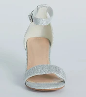 Shine Factor Metallic Low-Block Heels