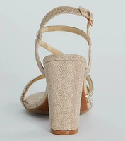 Miss Marvelous Rhinestone Block Heels
