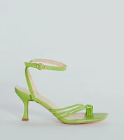 Simply Fab Patent Faux Leather Kitten Heels