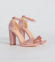 Capture Sparkle Glitter Platform Block Heels