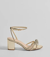 Shine The Spotlight Rhinestone Bow Block Heels