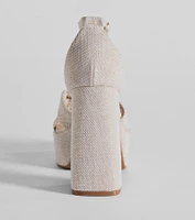 Sunset Drinks Platform Block Heels