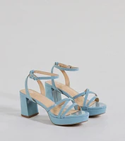 Flirty Sophistication Strappy Platform Block Heels
