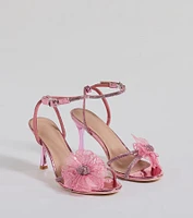 Glam Enchantment Organza Flower Metallic Heels