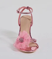 Glam Enchantment Organza Flower Metallic Heels