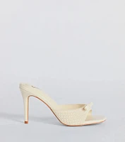 Adorable Finesse Knit Bow Stiletto Heels