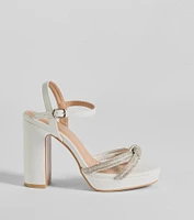 Fabulous Impression Rhinestone Knot Platform Heels