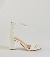 Smooth And Chic Faux Leather Block Heels