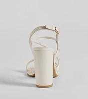 Strut Your Stuff Strappy Faux Leather Block Heels