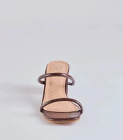 City Strolls Strappy Faux Leather Block Heels