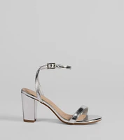 Pretty Metallic Basic Block Heels