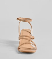 Quite Like You Strappy Faux Leather Block Heels