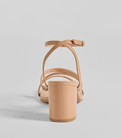 Quite Like You Strappy Faux Leather Block Heels