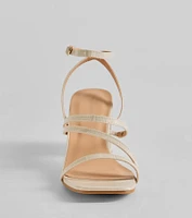 Quite Like You Strappy Faux Leather Block Heels