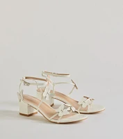 Feeling Fly Butterfly Patent Block Heels