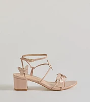 Feeling Fly Butterfly Patent Block Heels