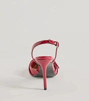 Sleek Buckle Strap Sling-Back Stiletto Pumps