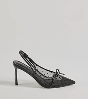 Adorably Chic Polka Dot Slingback Stiletto Heels