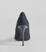 Pursuit Of Chic Pinstriped Stiletto Pumps