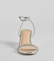 Sparkle Party Rhinestone Metallic Block Heels