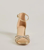Mesmerizing Luxe Strappy Rhinestone Low-Block Heels