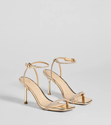 Shimmering Sparkle Rhinestone Chrome Stiletto Heels