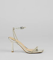 Shimmering Sparkle Rhinestone Chrome Stiletto Heels