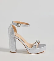 Endless Glow Rhinestone Platform Heels