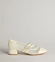 So Iconic Faux Leather Mary Jane Block Heels
