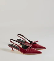 Adorably Sleek Bow Strap Kitten Heel Pumps