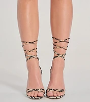 Endless Glam Laced-Up Rhinestone Stiletto Heels