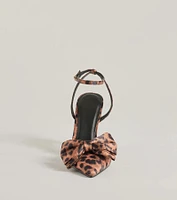 Sassy Strut Leopard Print Bow Stiletto Heels