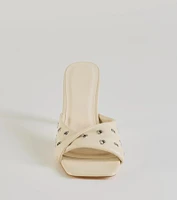 Trendy Twist Strap Stiletto Mules